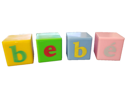 Bebé Bloques Cake Topper (4 piezas)