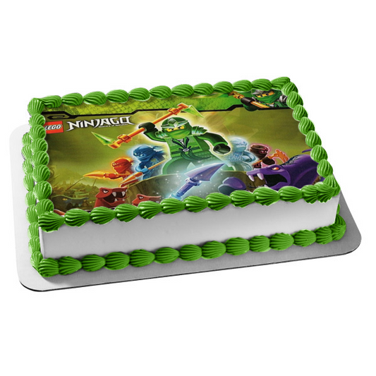 LEGO Ninjago Maestros del Spinjitzu Lloyd Kai Zane Cole y Jay Imagen comestible para decoración de tarta ABPID07867 