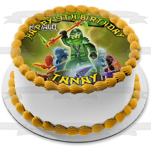 LEGO Ninjago Maestros del Spinjitzu Lloyd Kai Zane Cole y Jay Imagen comestible para decoración de tarta ABPID07867 