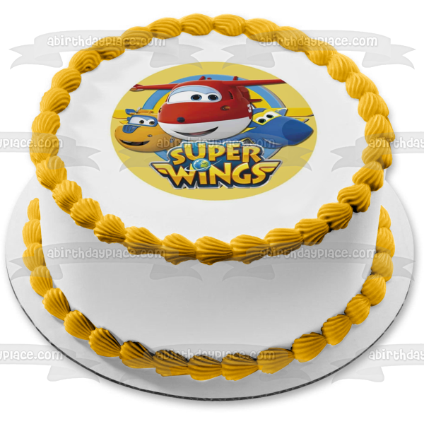 Imagen comestible para tarta con el logotipo de Super Wings Jett Jerome Donnie ABPID21870 