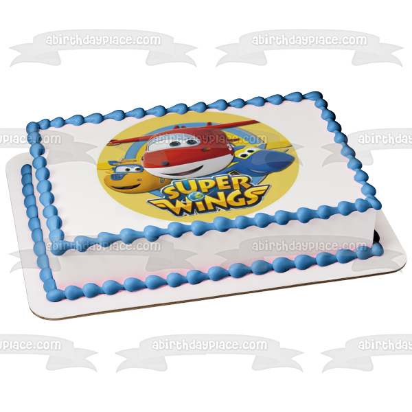 Imagen comestible para tarta con el logotipo de Super Wings Jett Jerome Donnie ABPID21870 