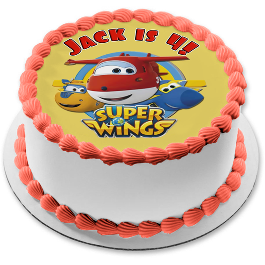 Super Wings Logo Jett Jerome Donnie Edible Cake Topper Image ABPID21870