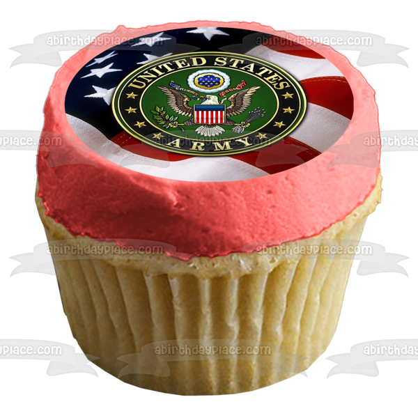 United States Army Emblem Eagle American Flag Edible Cake Topper Image ABPID27504