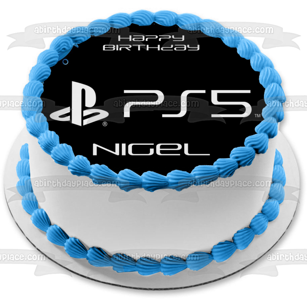 PlayStation 5 PS5 Logo Edible Cake Topper Image ABPID51280