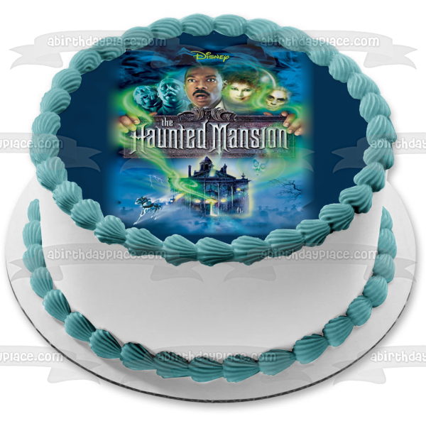 Disney the Haunted Mansion Movie Poster Eddie Murphy Edible Cake Topper Image ABPID52962