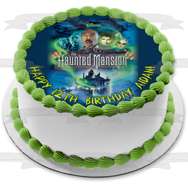 Disney the Haunted Mansion Movie Poster Eddie Murphy Edible Cake Topper Image ABPID52962