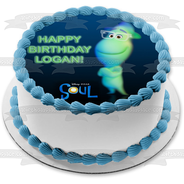 Soul Movie Disney Pixar Joe Blue Background Edible Cake Topper Image ABPID50526