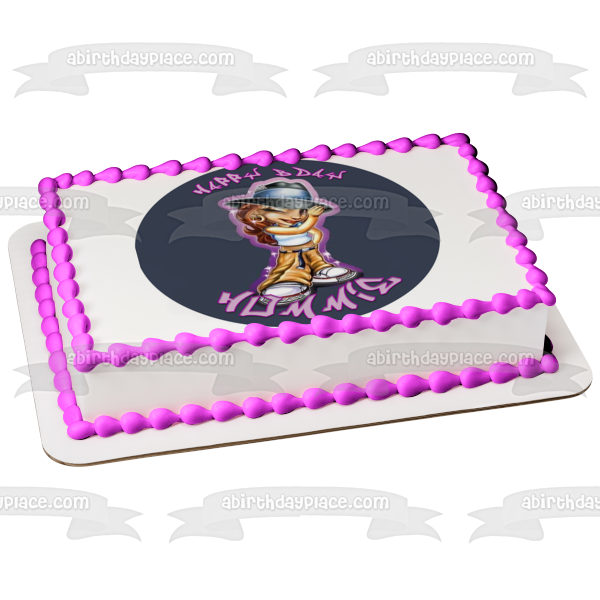 Betty Boop Chola Chicano Feliz Cumpleaños Personalizable Edible Cake Topper Imagen ABPID53617 