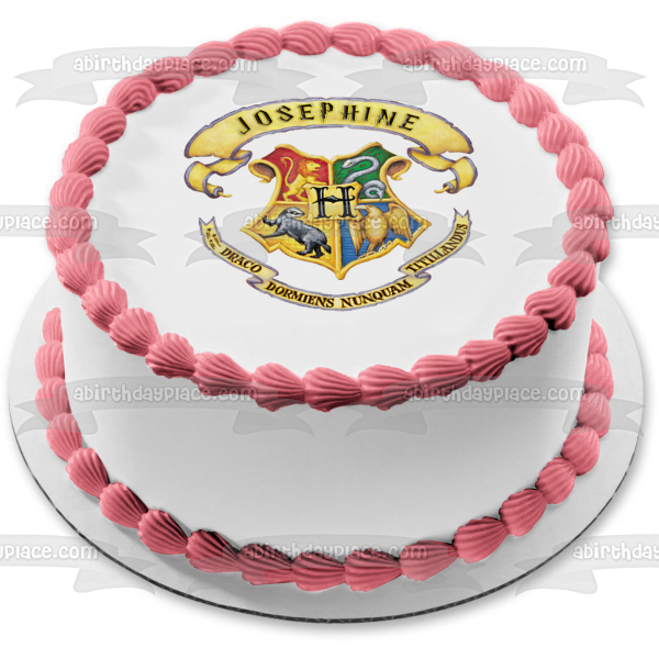 Imagen clásica de Harry Potter Hogwarts Crest personalizable Wizard Magic comestible para tarta ABPID53591 