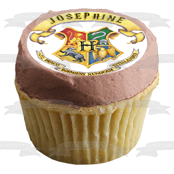 Imagen clásica de Harry Potter Hogwarts Crest personalizable Wizard Magic comestible para tarta ABPID53591 