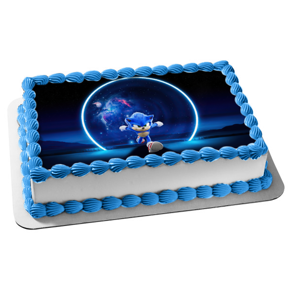 Sonic Running Through the Universe Edible Cake Topper Image ABPID53625