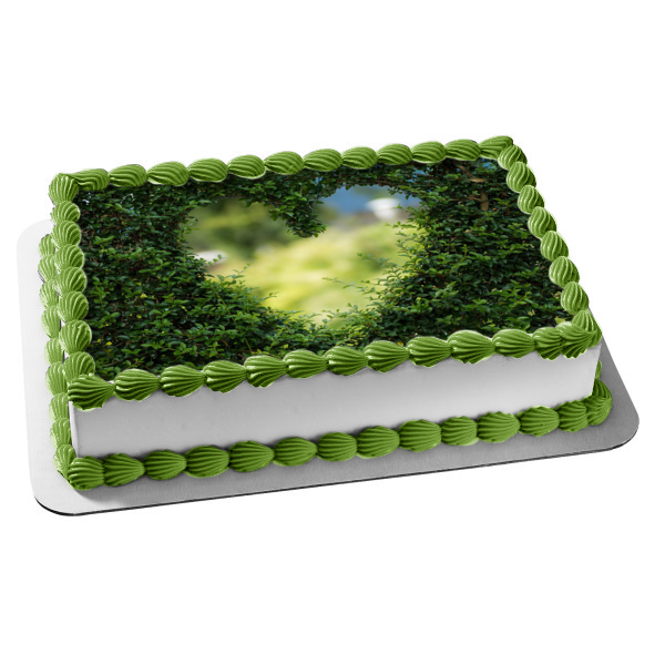 Heart Felt Hedges Edible Cake Topper Image ABPID53632