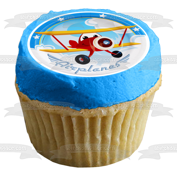 Airplane Adventure Juan Stars Edible Cake Topper Image ABPID01272