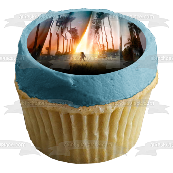 Wrinkle In Time Woman Silhouette Trees Stars and Houses Edible Cake Topper Image ABPID01282