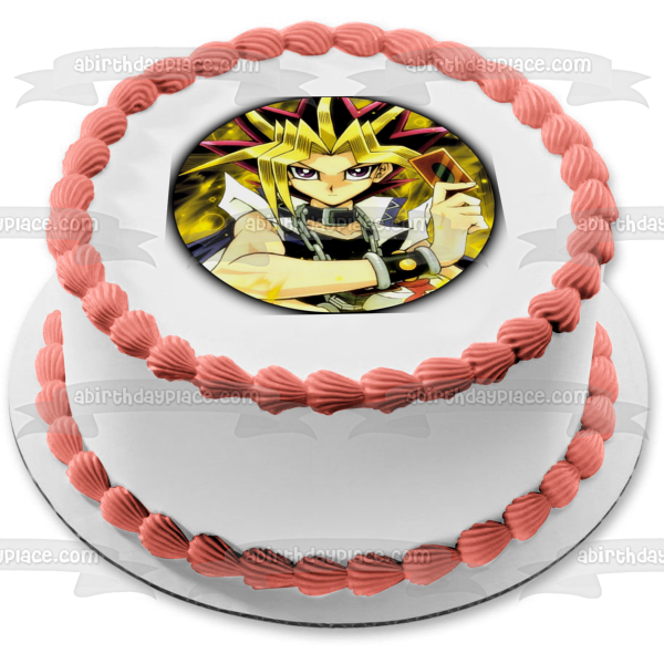 Yu-Gi-Oh Yugi Mutou Fondo amarillo Imagen comestible para decoración de tarta ABPID01284 