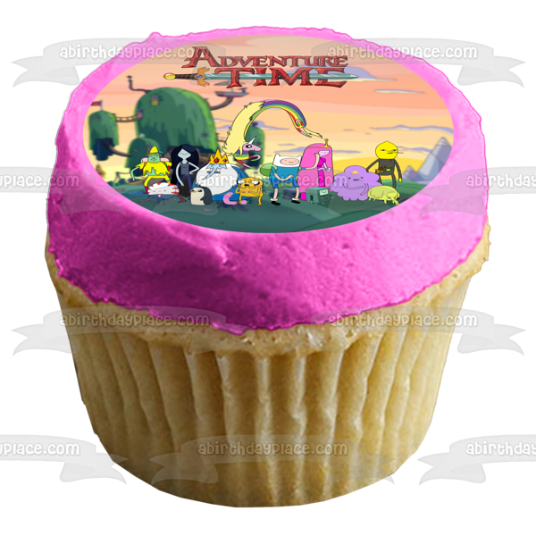 Adventure Time Finn Jake the Dog and Princess Bubblegum Edible Cake Topper Image ABPID01511