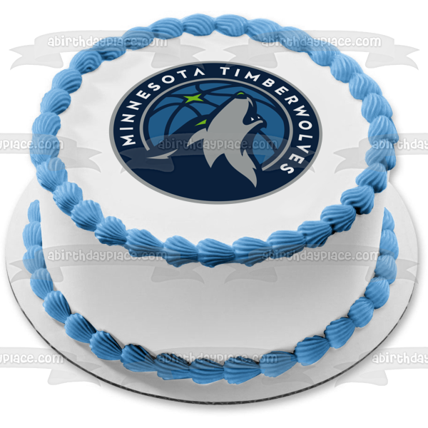 Minnesota Timberwolves Wolf Basketball Logo Edible Cake Topper Image ABPID01519