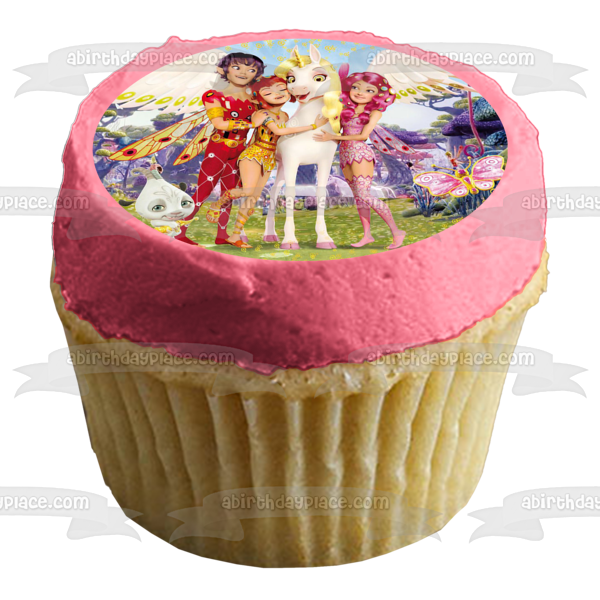 Mia and Me Phuddle Onchao Mo Yuko and a Butterfly Edible Cake Topper Image ABPID01476