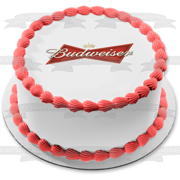 Budweiser Logo Pale Lager Anheuser-Busch Imagen comestible para decoración de tarta ABPID01805 