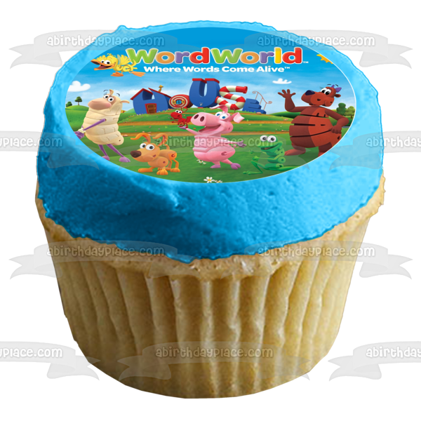 Wordworld Where Words Come Alive Frog Bear Pig Dog and Sheep Edible Cake Topper Image ABPID01853