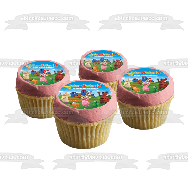 Wordworld Where Words Come Alive Frog Bear Pig Dog and Sheep Edible Cake Topper Image ABPID01853