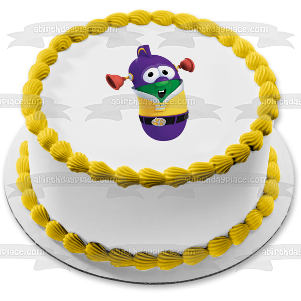 Veggietales Larry Boy Larry el pepino adorno comestible para tarta imagen ABPID01881 