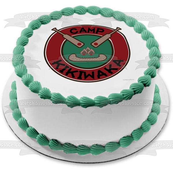 Imagen comestible para decoración de tarta con el logotipo de Bunk'd Camp Kikiwaka ABPID01894 