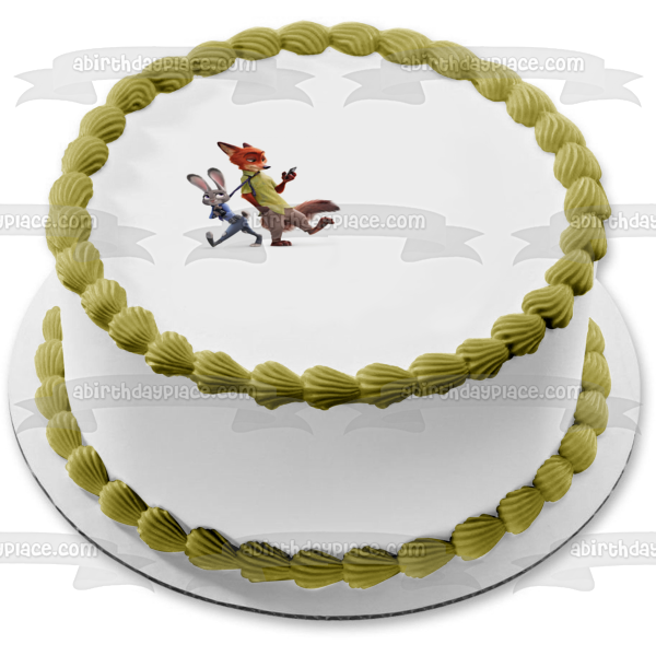 Zootopia Judy Hopps and Nick Wilde Edible Cake Topper Image ABPID01907