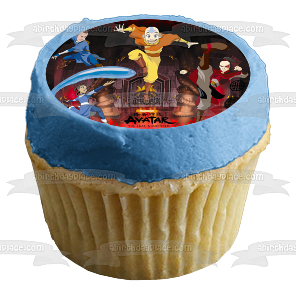 Nickelodeon Avatar, el último maestro del aire, Aang Katara y Sokka, decoración comestible para tarta, imagen ABPID03171 