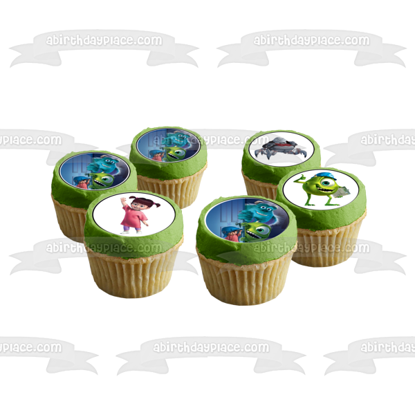 Monsters Inc James P. 'Sulley' Sullivan Mike Wazowski y Boo Imágenes comestibles para cupcakes ABPID01800 