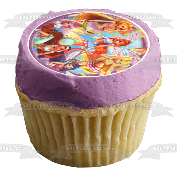 Winx Club Fairy Friends Stella Musa Aisha Bloom Flora y Tecna Imagen comestible para decoración de tarta ABPID03208 