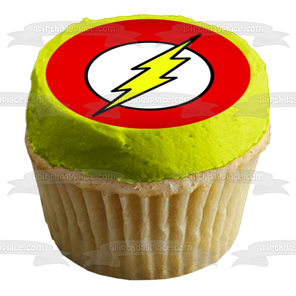 Imagen comestible para decoración de tarta con el logotipo de Flash, relámpago, ABPID05068 