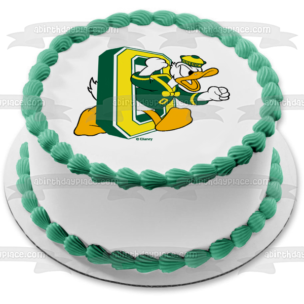 University of Oregon Ducks Logo Sports Mascot Edible Cake Topper Image ABPID03243