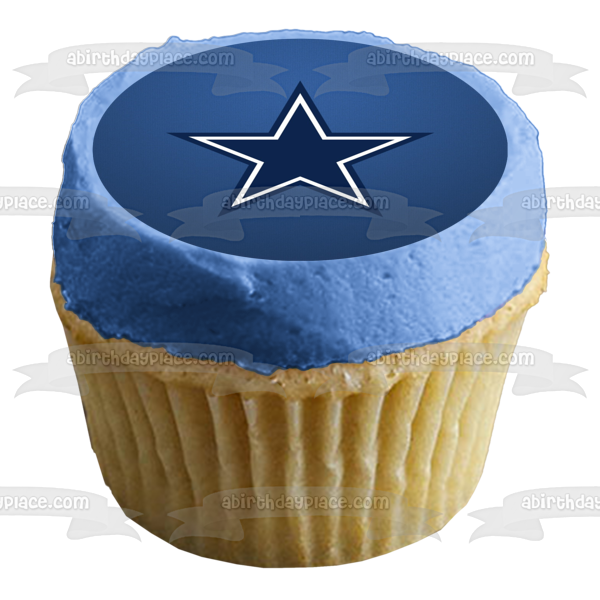 Imagen comestible para tarta con logotipo de los Dallas Cowboys, fútbol americano, NFL, ABPID03247 