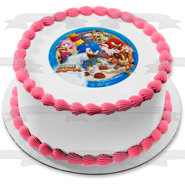 Sonic the Hedgehog Boom Amy Rose y Knuckles the Echidna Imagen comestible para decoración de tarta ABPID03353 