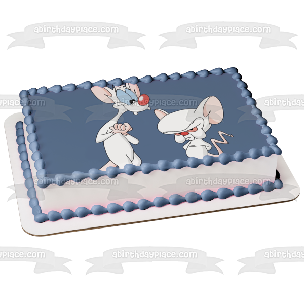 Pinky and the Brain Blue Background Edible Cake Topper Image ABPID49604