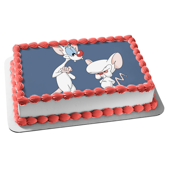 Pinky and the Brain Blue Background Edible Cake Topper Image ABPID49604