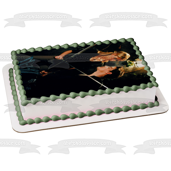 Buffy the Vampire Slayer Buffy and Angel Fight Edible Cake Topper Image ABPID49637