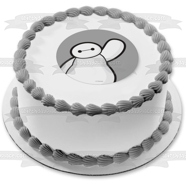 Big Hero 6 Baymax Vector White Baymax Waving Edible Cake Topper Image ABPID49638