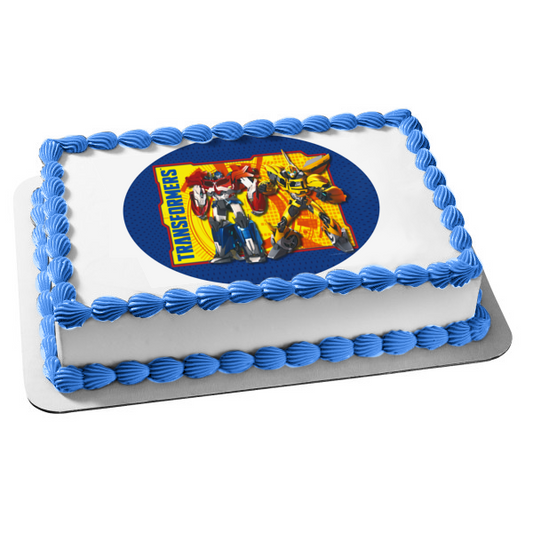 Imagen de decoración comestible para tarta Transformers Bumblebee Optimus Prime ABPID49712 