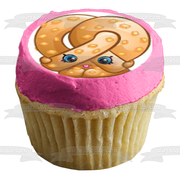 Shopkins Shoppies Kooky Cookie Poppa Pretzle Waffle Sue Wishes y Polly Polish Edible Cupcake Topper Imágenes ABPID03384