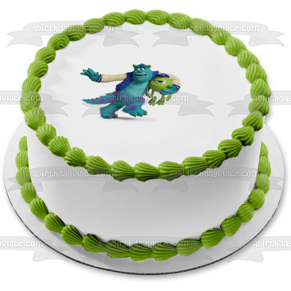 Monsters Inc. Sullivan and Mike Wazowski Edible Cake Topper Image ABPID03431