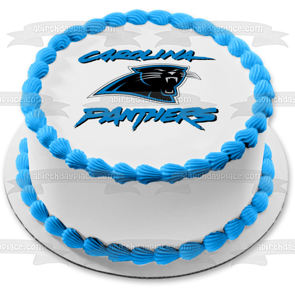 Imagen comestible para tarta con logotipo oscuro de Carolina Panthers Sports NFL ABPID03473 