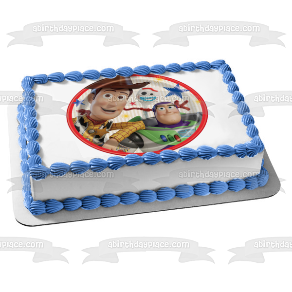 Toy Story 4 Buzz Lightyear Woody Adorno comestible para tarta Imagen ABPID49854 