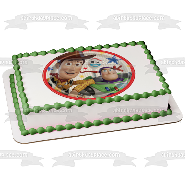 Toy Story 4 Buzz Lightyear Woody Adorno comestible para tarta Imagen ABPID49854 