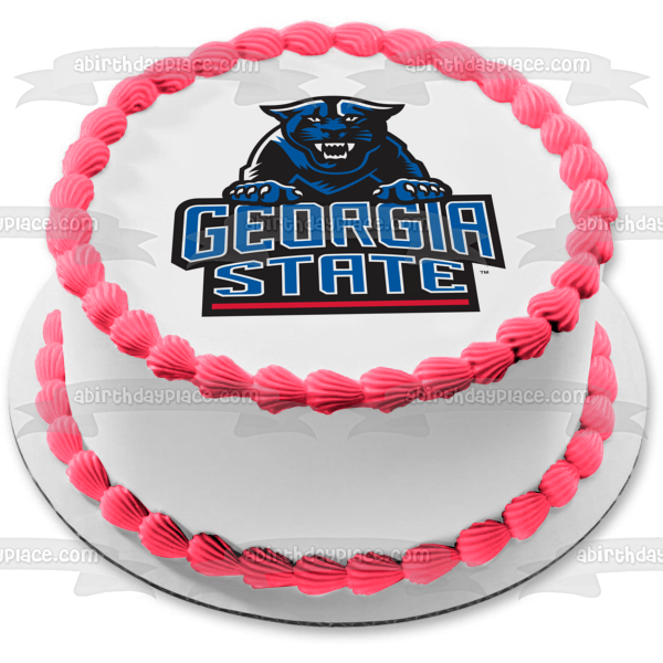 Imagen comestible para decoración de tarta con el logotipo de la mascota de la Universidad Estatal de Georgia ABPID49873 