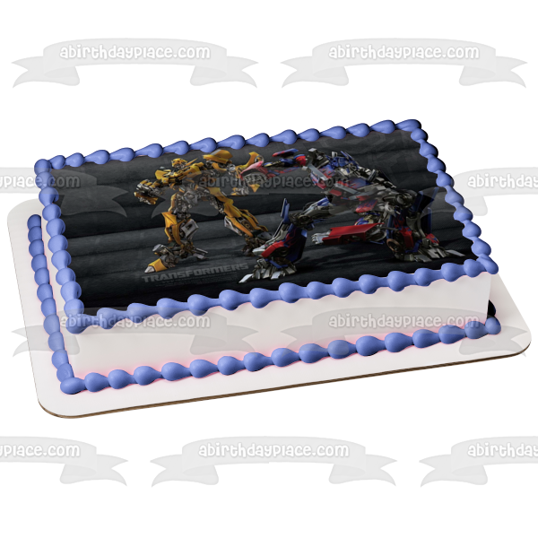 Imagen de decoración comestible para tarta de Transformers Bumblebee y Optimus Prime ABPID05486 