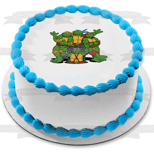 Tortugas Ninja Mutantes Adolescentes Donatello Michaelangelo Leonardo y Raphael Tmnt Imagen comestible para decoración de tarta ABPID05504 