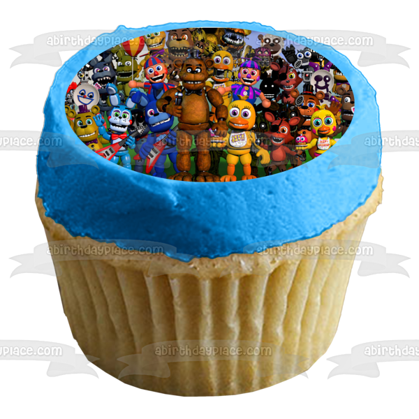 Cinco noches en Freddy's Freddy Fazbear Bonnie y Foxy Imagen comestible para decoración de tarta ABPID05506 