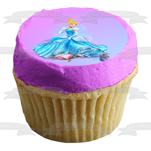 Cinderella Ball Gown Fairy Godmother Edible Cake Topper Image ABPID05516